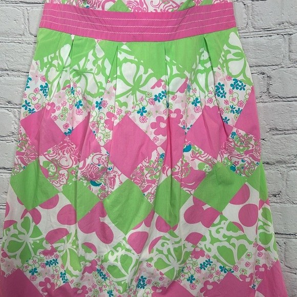 Lilly Pulitzer Pink Green Strapless Dress Size 4 Excellent Condition - Picture 4 of 9